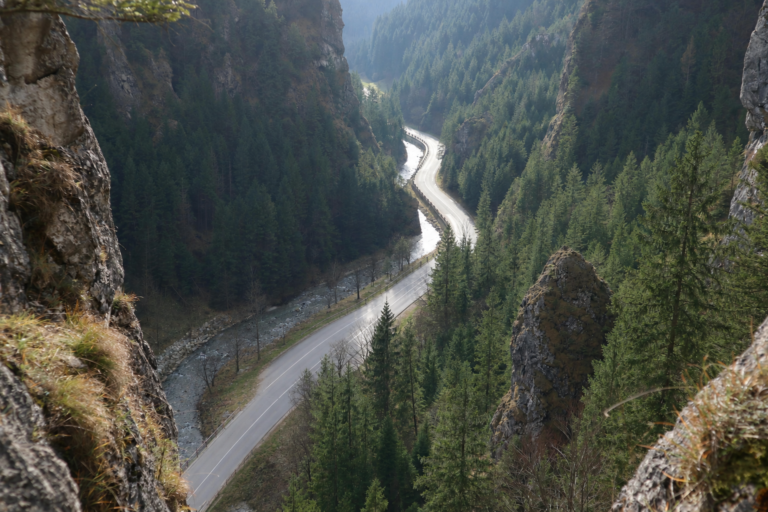 The road through Tiesňavy Gorge near Terchová